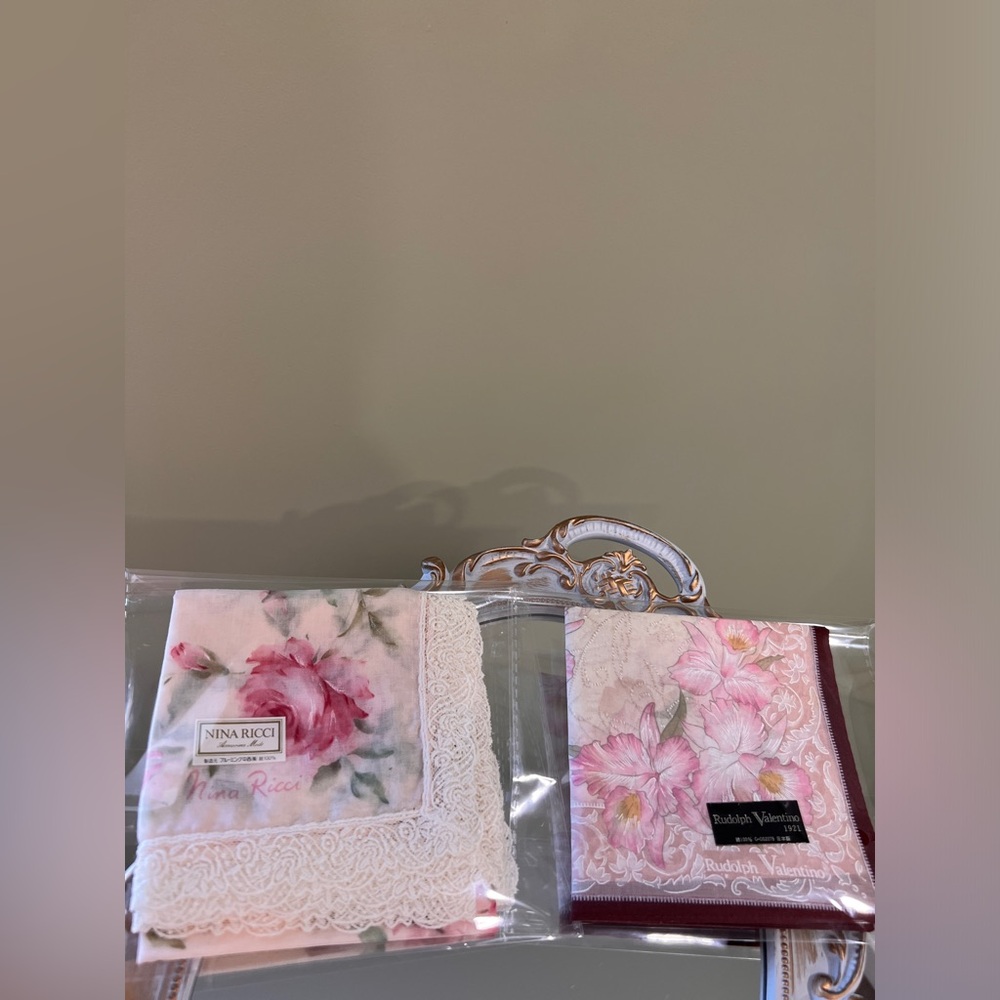Vintage stunning Rudolph Valentino.Nina Ricci Handkerchiefs, Scarves